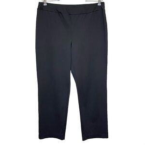 Chico's Zenergy Black Straight Crop Pants Size M Stretch Waist Zip Pocket Casual